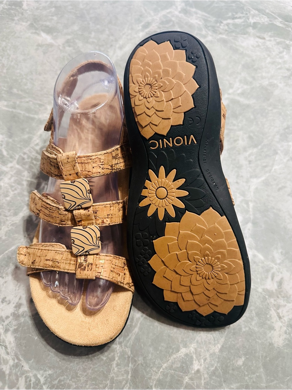 Vionic Amber Women's 7 Cork Strappy Arch Support Sandals Boho